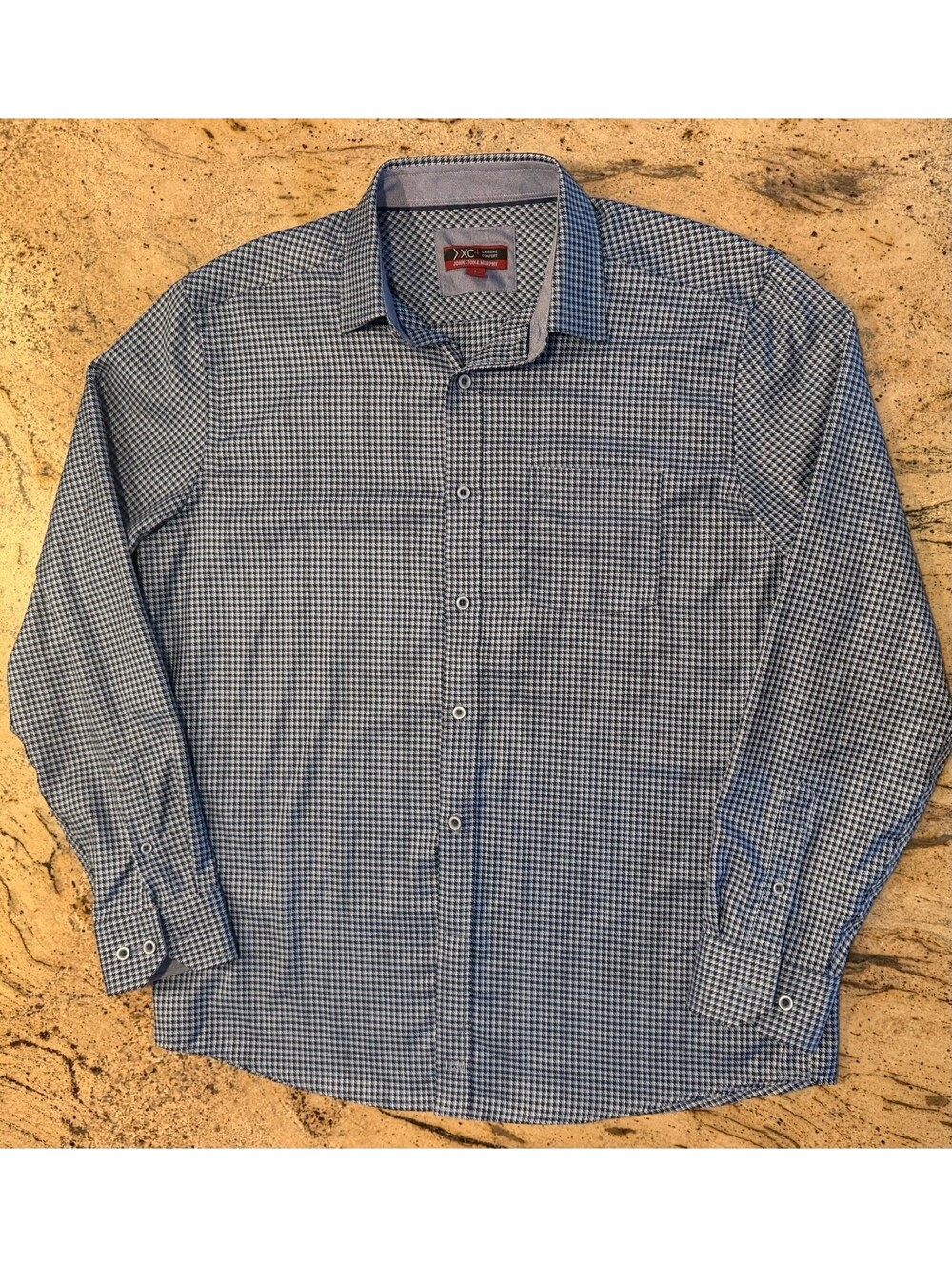Johnston & Murphy XC4 Extreme Comfort Shirt Button Down Plaid Large